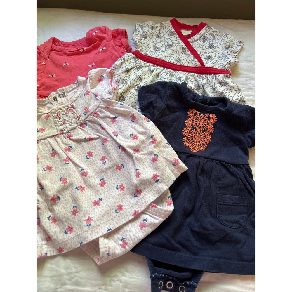Collection‎ Baby Girl Dress Lot 3 Months Bodysuit Play Dresses 4pc